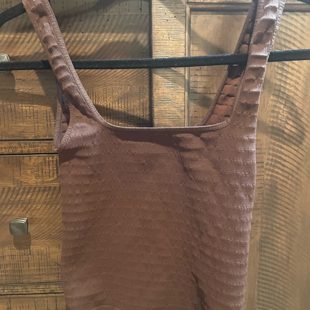 Intimately by Free People Brown Ribbed Crop Top